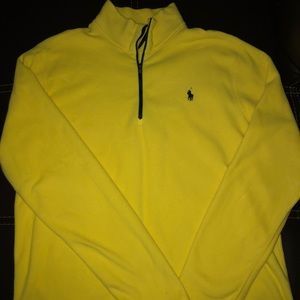 Men’s polo yellow quarter zip performance jacket